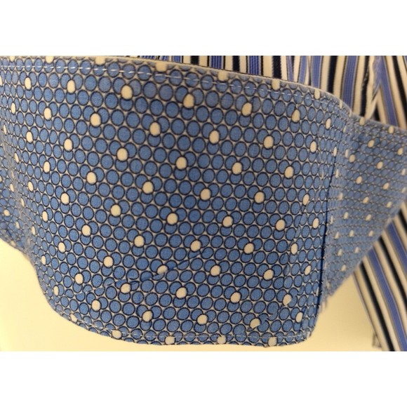 BUGATCHI UOMO‎ Striped Button Down XXL Dress Shirt Flip Cuff Blue Long Sleeve - Picture 9 of 14